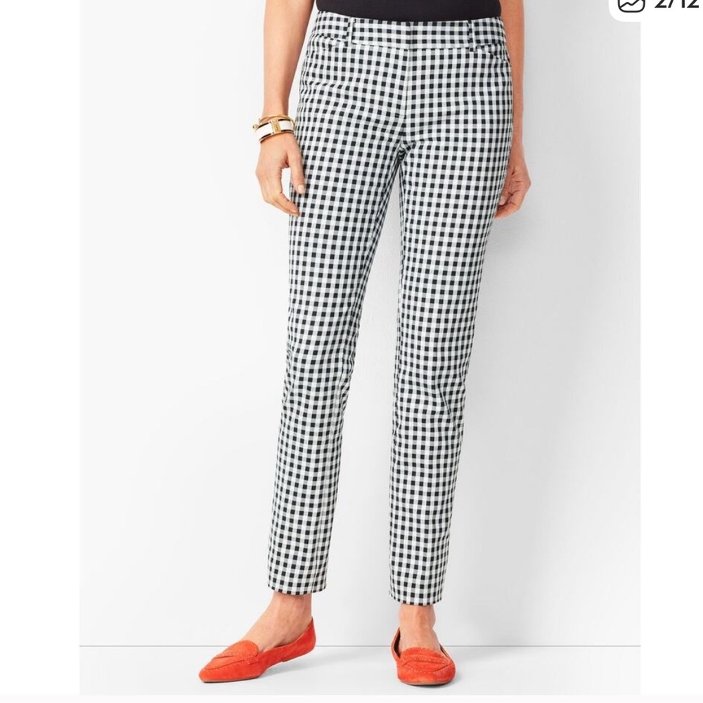 Talbots Black and White Checkered Ankle Pants